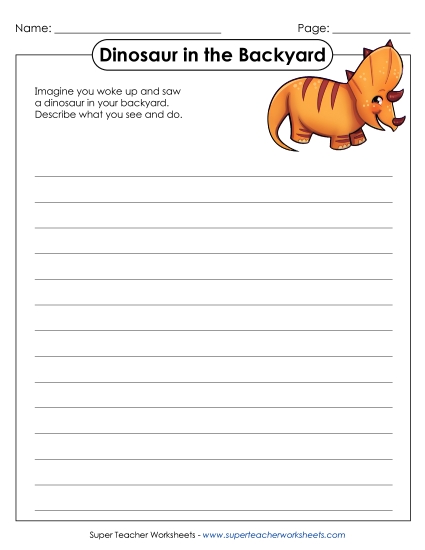 Writing - Dinosaur Creative Writing (Printable PDF Worksheet)