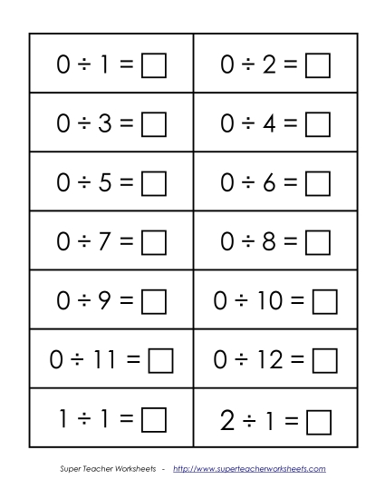 Flashcards - Division Flashcards - Small (Printable PDF Worksheet)
