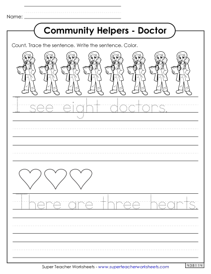 Trace & Write - Doctor (Trace & Write) (Printable PDF Worksheet)