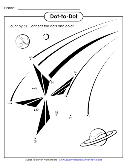 Dot-to-Dot: Shooting Star (Printable PDF Worksheet)