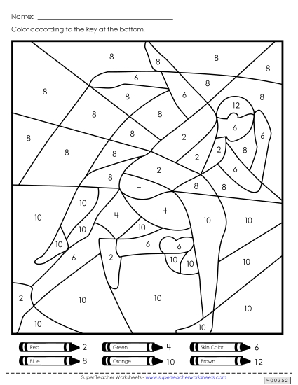 Color-by-Number - Double Mystery Picture (Color-by-Number ) (Printable PDF Worksheet)