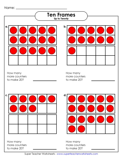 Double Ten Frames - Double Ten Frame Add/Subtract (Printable PDF Worksheet)