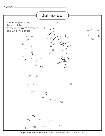Math Worksheets - Dr. Seuss Dot-to-Dot (Printable PDF Worksheet)
