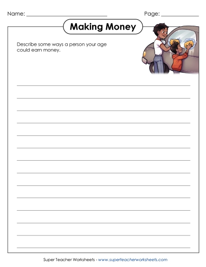 Earning Money (Printable PDF Worksheet)