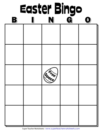 Classroom Games - Easter Bingo (Printable PDF Worksheet)