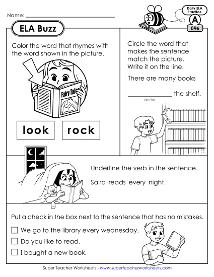 ELA Buzz: Week 10 Worksheets 46 through 50 (Printable PDF Worksheet)