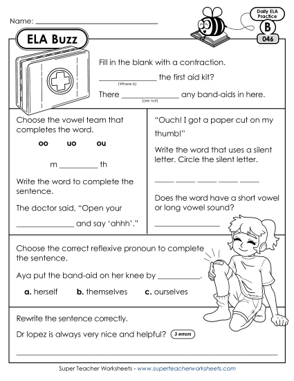ELA Buzz: Week 10 Worksheets 46 through 50 (Printable PDF Worksheet)