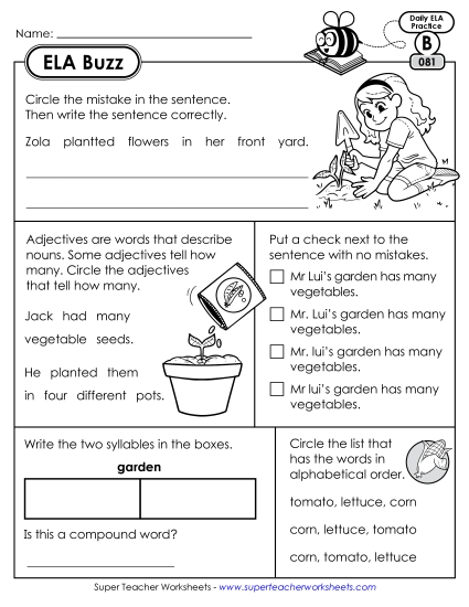 ELA Buzz: Week 17 Worksheets 81 through 85 (Printable PDF Worksheet)