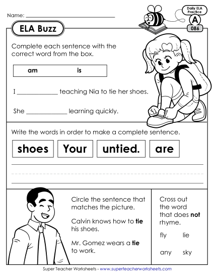 ELA Buzz: Week 18 Worksheets 86 through 90 (Printable PDF Worksheet)