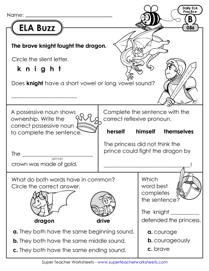 ELA Buzz: Week 18 Worksheets 86 through 90 (Printable PDF Worksheet)