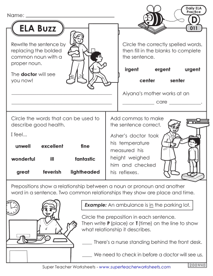 ELA Buzz: Week 3 Worksheets 11 through 15 (Printable PDF Worksheet)