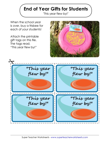 End-of-Year Gift Tags - End-of-Year Gift: Frisbee 