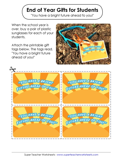 End-of-Year Gift Tags - End-of-Year Gift: Sunglasses 