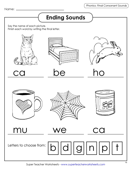 Ending Sound (Printable PDF Worksheet)