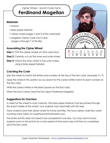Explorers: Ferdinand Magellan (Printable PDF Worksheet)