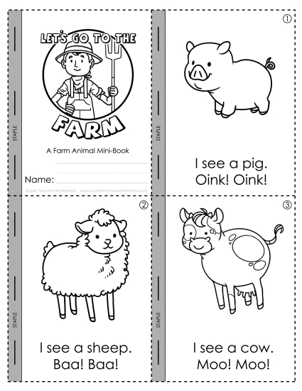 Mini Books - Farm Mini Book (Printable PDF Worksheet)