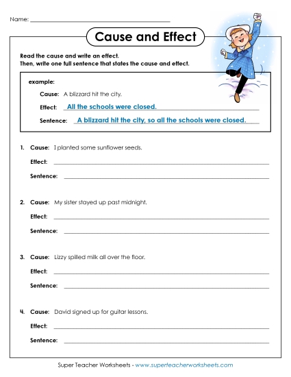 Find the Cause (Printable PDF Worksheet)
