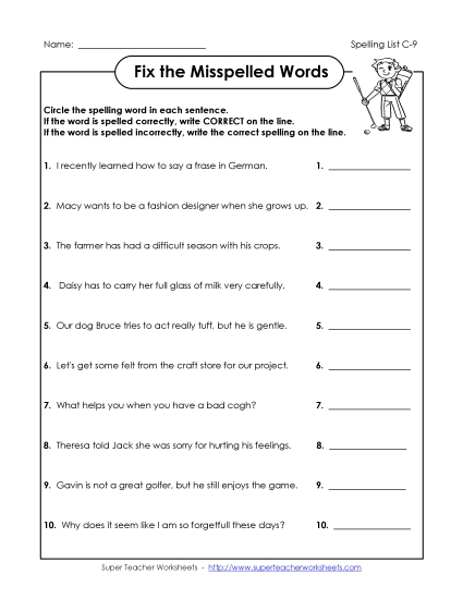 Worksheets - Find the Mistakes (C-9) (Printable PDF Worksheet)