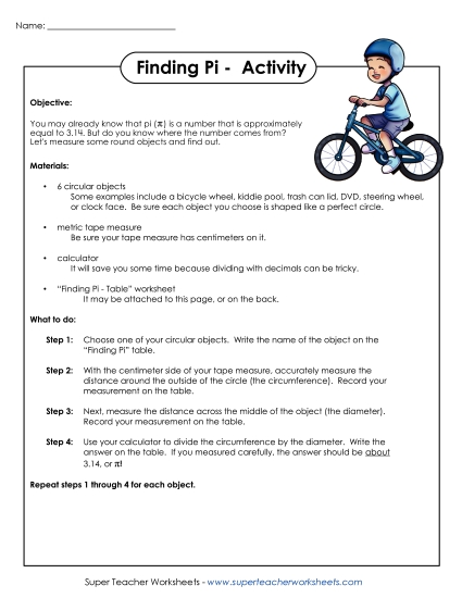Circumference and Area (Intermediate) - Finding Pi Project (Printable PDF Worksheet)