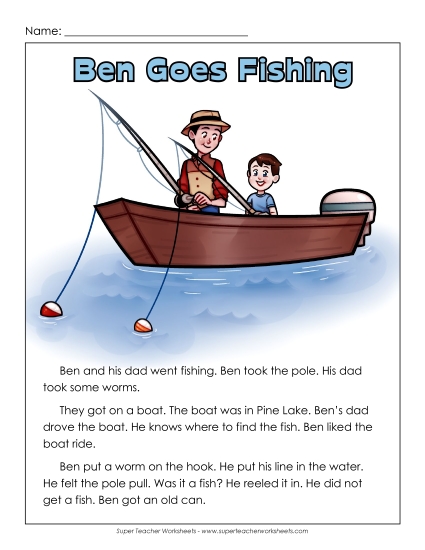 Fishing (Printable PDF Worksheet)