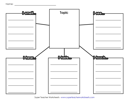 Webs - Five Senses Web #1 (Printable PDF Worksheet)