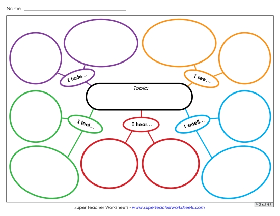 Webs - Five Senses Web #2 (Printable PDF Worksheet)