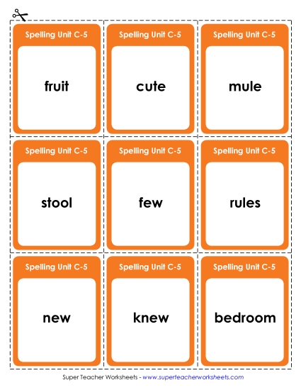 Flashcards and Word Wheel - Flashcards (C-5) (Printable PDF Worksheet)