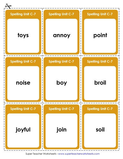 Flashcards and Word Wheel - Flashcards (C-7) (Printable PDF Worksheet)