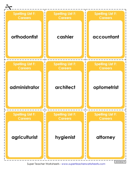 Flashcards - Flashcards (Careers) (Printable PDF Worksheet)