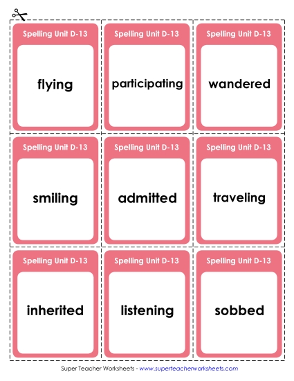 Flashcards - Flashcards (D-13) (Printable PDF Worksheet)
