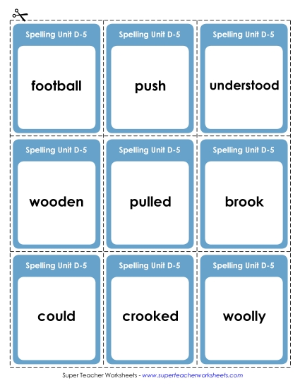 Flashcards - Flashcards (D-5) (Printable PDF Worksheet)