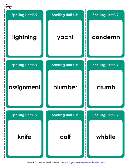 Flashcards - Flashcards (E-9) (Printable PDF Worksheet)
