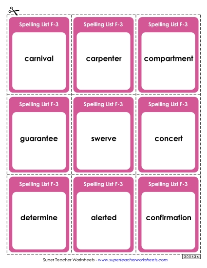 Flashcards - Flashcards (F-3) (Printable PDF Worksheet)