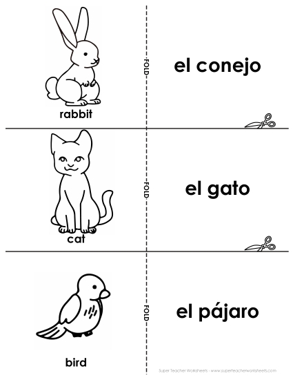 Pets (Mascotas) - Flashcards: Pets (Printable PDF Worksheet)