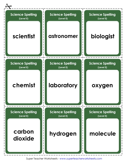 Flashcards - Flashcards (Science) (Printable PDF Worksheet)