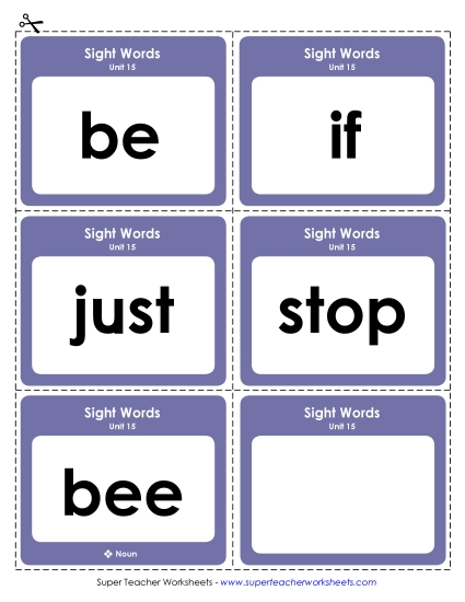 Reading Practice Tools - Flashcards (Unit 15) (Printable PDF Worksheet)