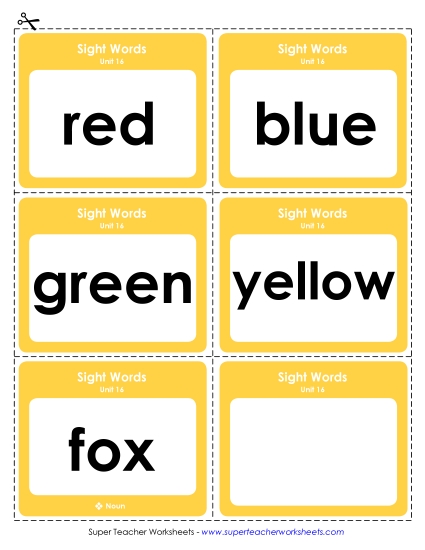 Reading Practice Tools - Flashcards (Unit 16) (Printable PDF Worksheet)