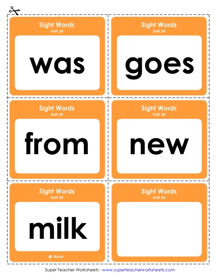 Reading Practice Tools - Flashcards (Unit 24) (Printable PDF Worksheet)