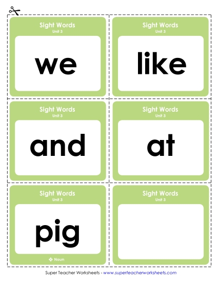 Reading Practice Tools - Flashcards (Unit 3) (Printable PDF Worksheet)