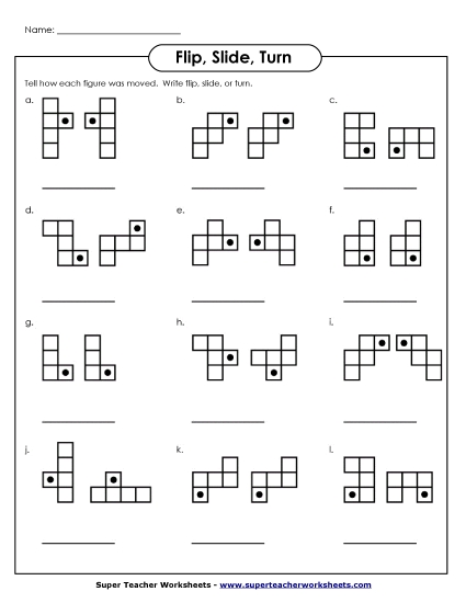 Flips, Slides, Turns (Printable PDF Worksheet)