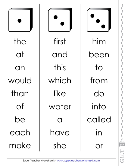 Level 1: First Hundred - Fluency Dice Game: First Hundred, #1-50 (Printable PDF Worksheet)