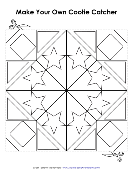 Fortune Tellers (aka Cootie Catchers) - Fortune Teller 2 (Printable PDF Worksheet)