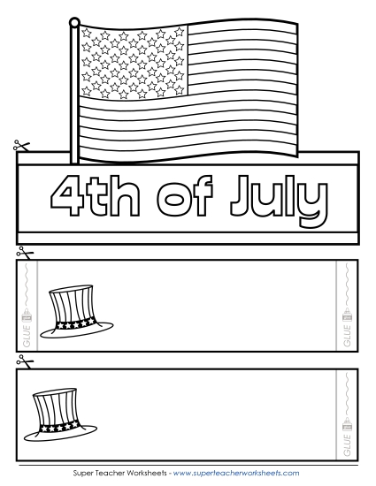 Holiday Crowns (Ordered by Date) - Fourth of July (USA) (Printable PDF Worksheet)
