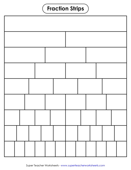 Fraction Strips - Fraction Strips (Blank) (Printable PDF Worksheet)