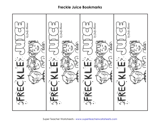 Freckle Juice Bookmarks (Printable PDF Worksheet)