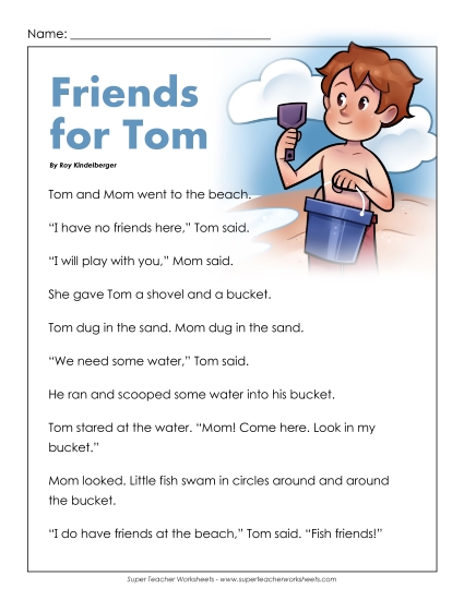Friends for Tom (Printable PDF Worksheet)