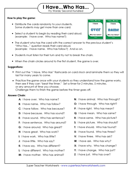 Sight Words (Fry) - Fry: Level 2 (Printable PDF Worksheet)