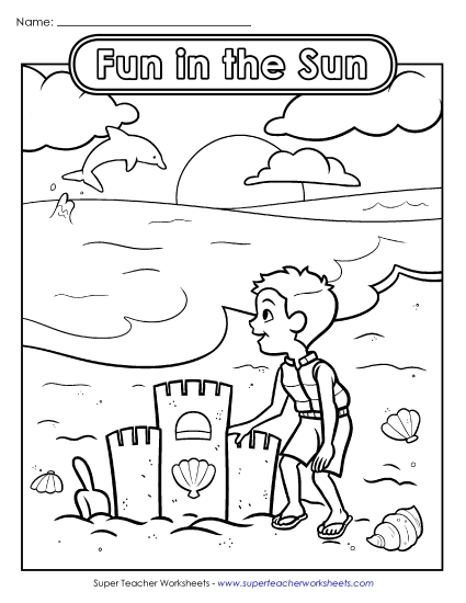 Advanced Pictures (For Older Students) - Fun in the Sun (Printable PDF Worksheet)