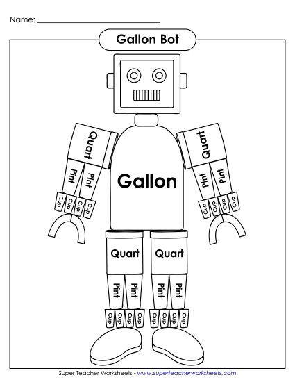 Gallon Bot Picture (Printable PDF Worksheet)