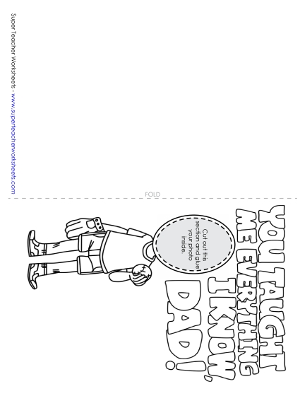Cards for Fathers - Glue-Your-Picture-Card: Baseball Kid (Printable PDF Worksheet)